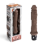 Коричневый вибратор-реалистик 8 Girthy Realistic Vibrator - 24,5 см.