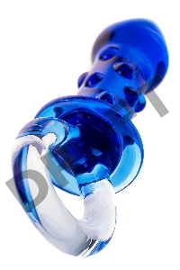 Анальная втулка Sexus Glass, стекло, синяя, 16 см, Ø 3,5 см