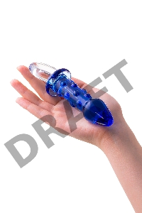 Анальная втулка Sexus Glass, стекло, синяя, 16 см, Ø 3,5 см