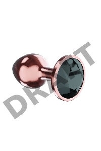 Пробка цвета розового золота с черным кристаллом Diamond Jet Shine L - 8,3 см.