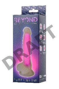 Фаллоимитатор, светящийся в темноте, Beyond by Toyfa, Peter Glow, силикон, прозрачный, 22 см