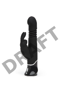Черный хай-тек вибратор Greedy Girl Thrusting Rabbit Vibrator - 22,8 см.