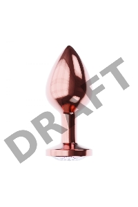 Пробка цвета розового золота с прозрачным кристаллом Diamond Moonstone Shine L - 8,3 см.