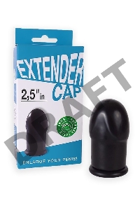 Чёрный латексный удлинитель пениса 2.5 in