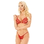 Бюстгальтер SoftLine Collection Alexis и стринги, красные, M/L