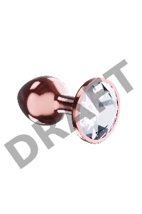 Пробка цвета розового золота с прозрачным кристаллом Diamond Moonstone Shine L - 8,3 см.