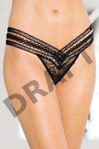 Стринги с ажурной резинкой SoftLine Collection, черный, M/L
