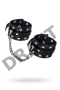 Оковы однослоиные с люверсами Pecado BDSM, натуральная кожа, черные