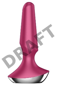 Малиновая анальная пробка с вибрацией Satisfyer Plug-ilicious 2 - 14 см.