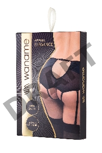 Эротические трусики-пояс для чулок Waname Elegance с высокой посадкой черные (46-48)