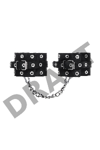 Оковы однослоиные с люверсами Pecado BDSM, натуральная кожа, черные