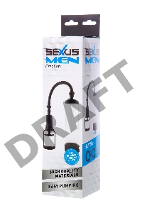 Помпа для пениса Sexus Men Erection, вакуумная, механическая, ABS пластик, черный, 23 см