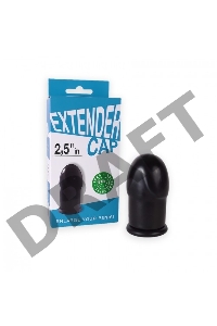 Чёрный латексный удлинитель пениса 2.5 in