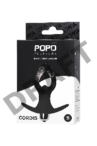 Анальная вибровтулка-расширитель POPO Pleasure by TOYFA Cordis S, силикон, черная, 10 см, Ø 4 см