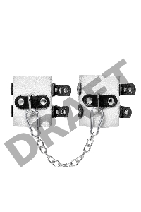 Наручники Pecado BDSM,с двумя ремешками с люверсами, мягкие, натуральная кожа, бело-чёрные