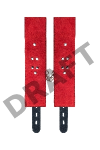 Наручники TOYFA Theatre, кожа, красные, 23 см