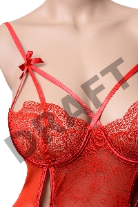 Эротическое боди Candy Girl Charis красное, XL