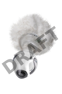 Анальная втулка Sexus Glass, с белым хвостиком, стекло, прозрачная, 14 см, Ø 4 см