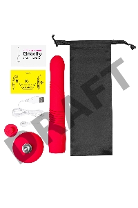Пульсатор Gravity Lovense TPE, красный, силикон, 25,9 см