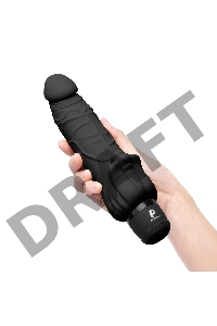 Реалистичный черный вибратор с клиторальным стимулятором 7 Realistic Vibrator