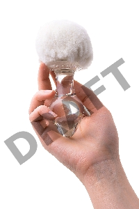 Анальная втулка Sexus Glass, с белым хвостиком, стекло, прозрачная, 14 см, Ø 4 см