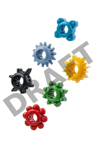 Набор разноцветных колец на пенис TOYFA 6 шт, TPE, ассорти