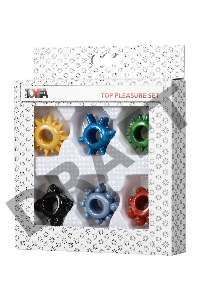 Набор разноцветных колец на пенис TOYFA 6 шт, TPE, ассорти