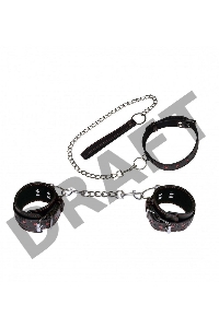 Набор Ошейник и наручники с сердцами