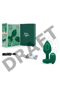 Зеленая анальная вибровтулка с кристаллом Vibrating Jewel Plug M/L - 10,5 см.