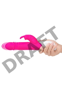 Пульсирующий розовый вибромассажер с двумя виброэлементами G-Spot Thrusting Rabbit