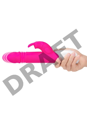 Пульсирующий розовый вибромассажер с двумя виброэлементами G-Spot Thrusting Rabbit