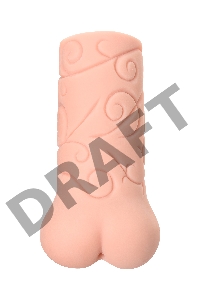 Мастурбатор реалистичный KOKOS Tattoo с двойным слоем, TPR, бежевый, 18 см