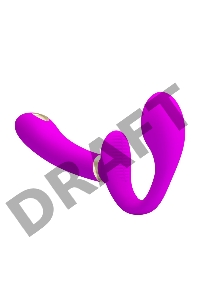 Лиловый безремневой страпон с функцией электростимуляции Thunderbird