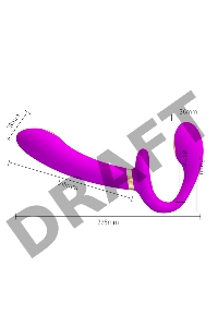 Лиловый безремневой страпон с функцией электростимуляции Thunderbird