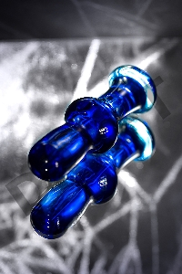 Анальная втулка Sexus Glass, стекло, синяя, 13,5 см, Ø 4,5 см