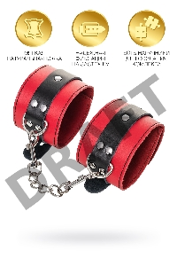 Оковы TOYFA Theatre на ноги, кожа, красные, 28 см