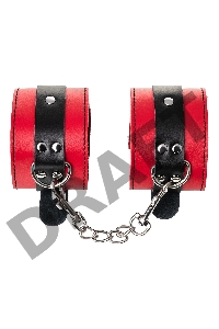 Оковы TOYFA Theatre на ноги, кожа, красные, 28 см
