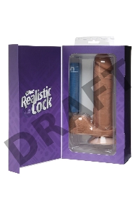 Фаллоимитатор реалистик на присоске 8” коричневый Realistic Cock Vac-U-Lock