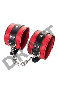 Оковы TOYFA Theatre на ноги, кожа, красные, 28 см