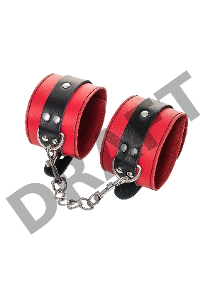 Оковы TOYFA Theatre на ноги, кожа, красные, 28 см