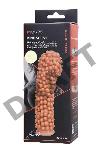 Насадка KOKOS с дополнительной стимуляцией, реалистичная, TPE, телесная, 16.5 см 005