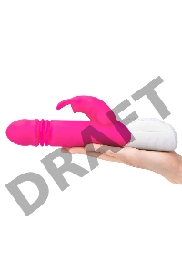 Пульсирующий розовый вибромассажер с двумя виброэлементами G-Spot Thrusting Rabbit