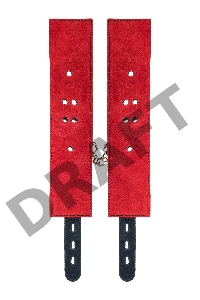 Оковы TOYFA Theatre на ноги, кожа, красные, 28 см