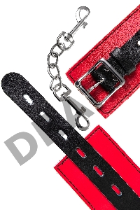 Оковы TOYFA Theatre на ноги, кожа, красные, 28 см