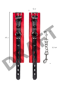 Оковы TOYFA Theatre на ноги, кожа, красные, 28 см