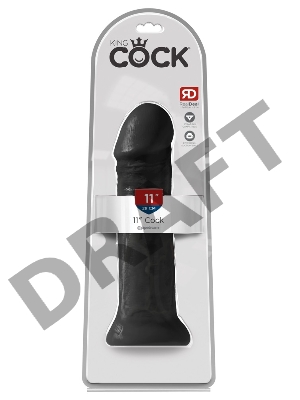 Фаллоимитатор-реалистик King Cock черный, 28 см