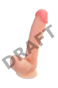 Фаллоимитатор RealStick Silicone Hugh J, телесный, 20,5 см