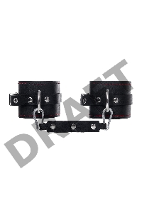 Оковы однослоиные с контрастнои строчкои Pecado BDSM, натуральная кожа, черные