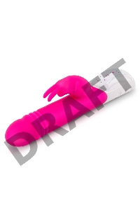 Пульсирующий розовый вибромассажер с двумя виброэлементами G-Spot Thrusting Rabbit