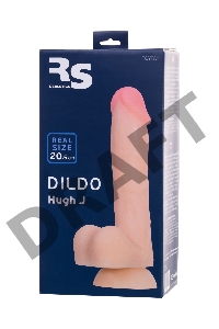 Фаллоимитатор RealStick Silicone Hugh J, телесный, 20,5 см